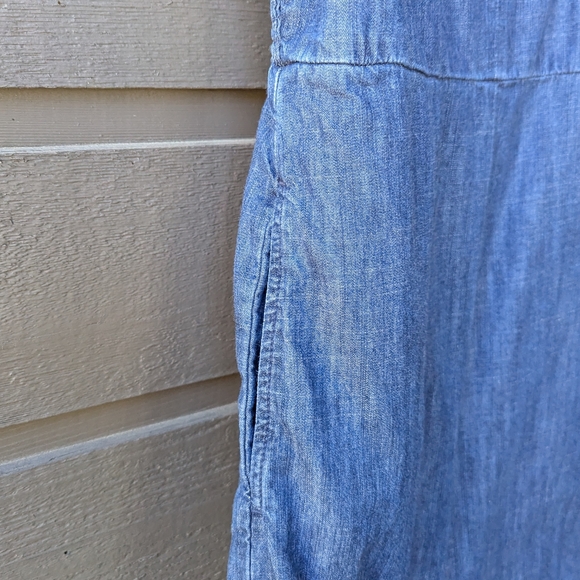 Madewell Denim Thistle Cami Jumpsuit Chambray Blue Size 4 Wide Leg - Picture 3 of 10